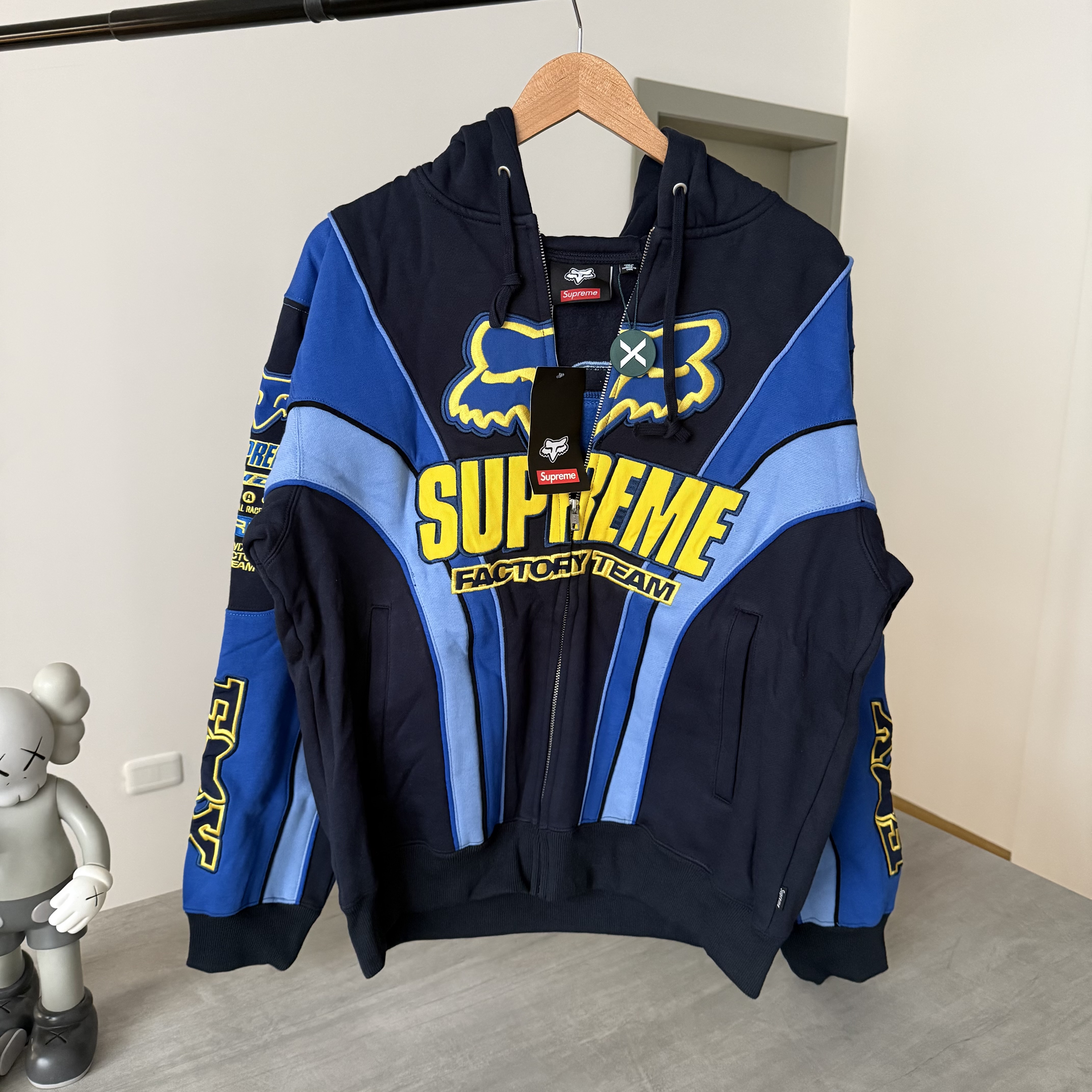Supreme Fox Racing Zip Up Hooded Blue
