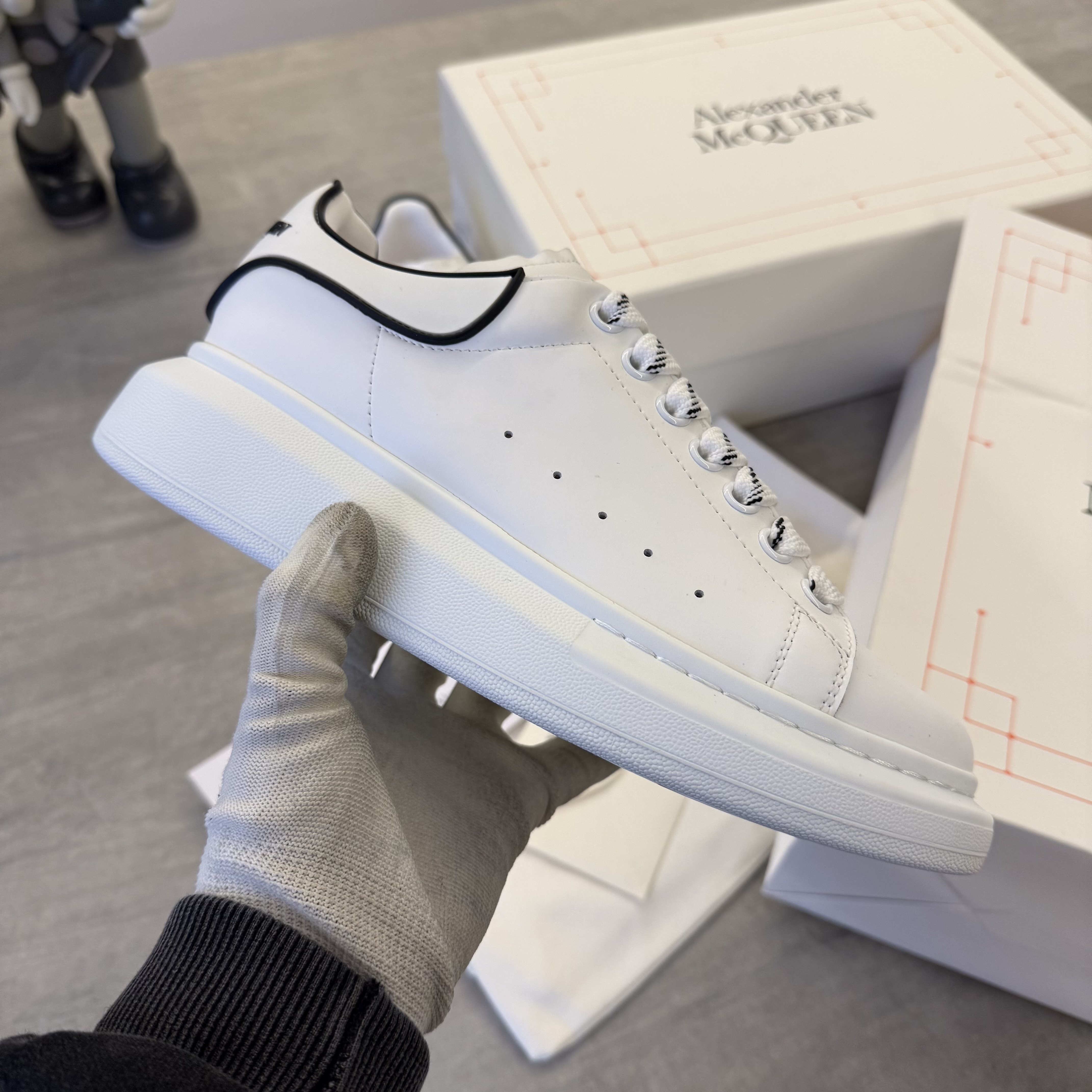 Alexander McQueen White Black Trim