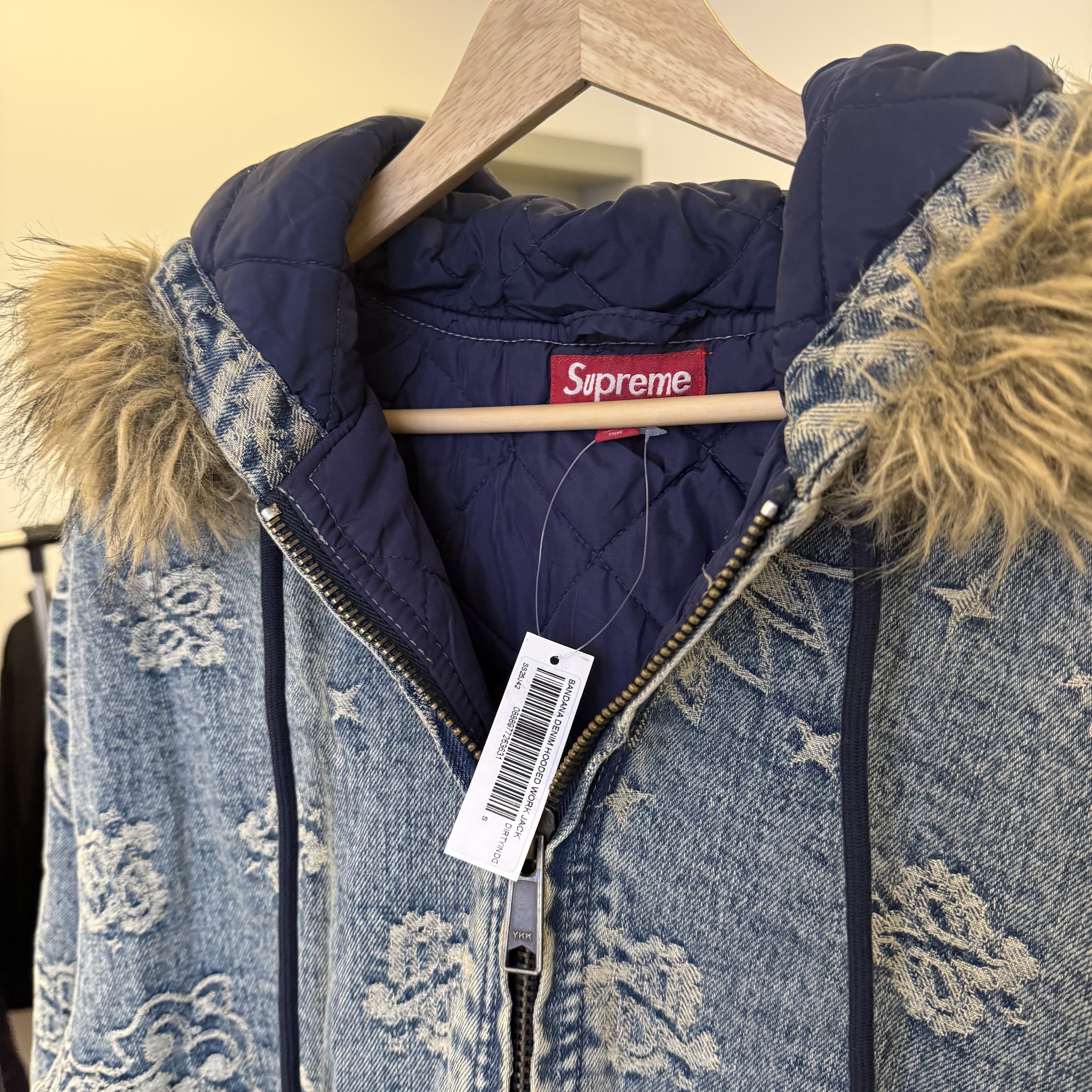 Imagen 5 de Supreme Bandana Jacquard Denim Hooded Work Jacket
