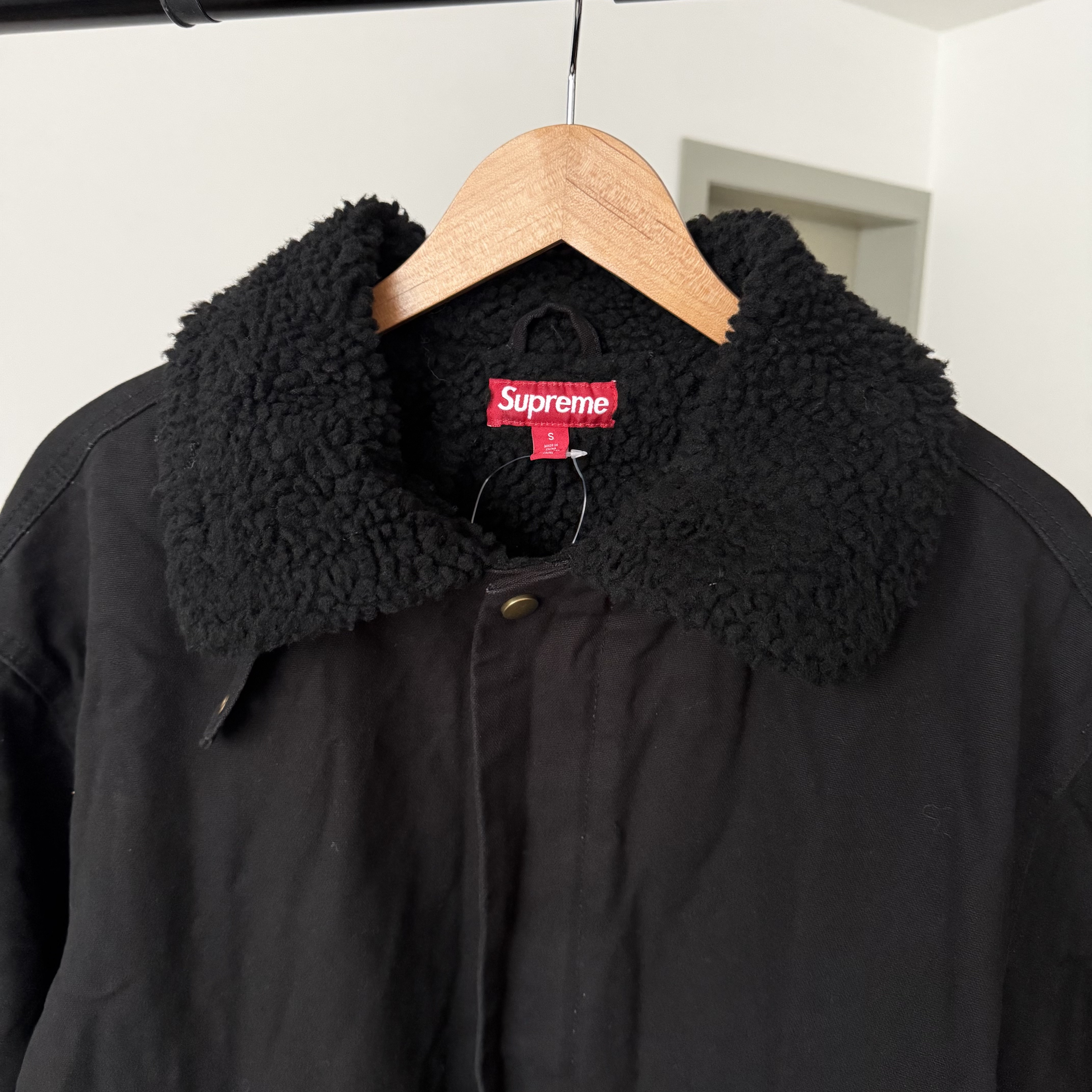 Imagen 3 de Supreme Faux Shearling Lined Bomber Jacket Black
